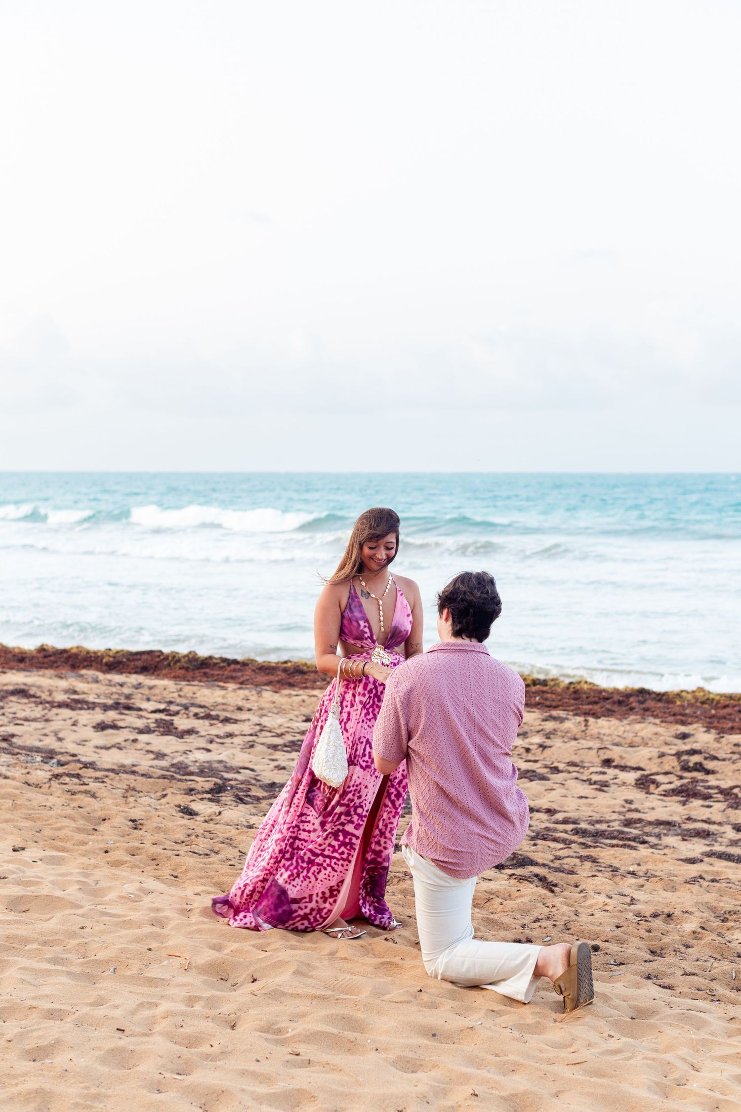 Marriage proposal on the beach. Río Grande, Puerto Rico.