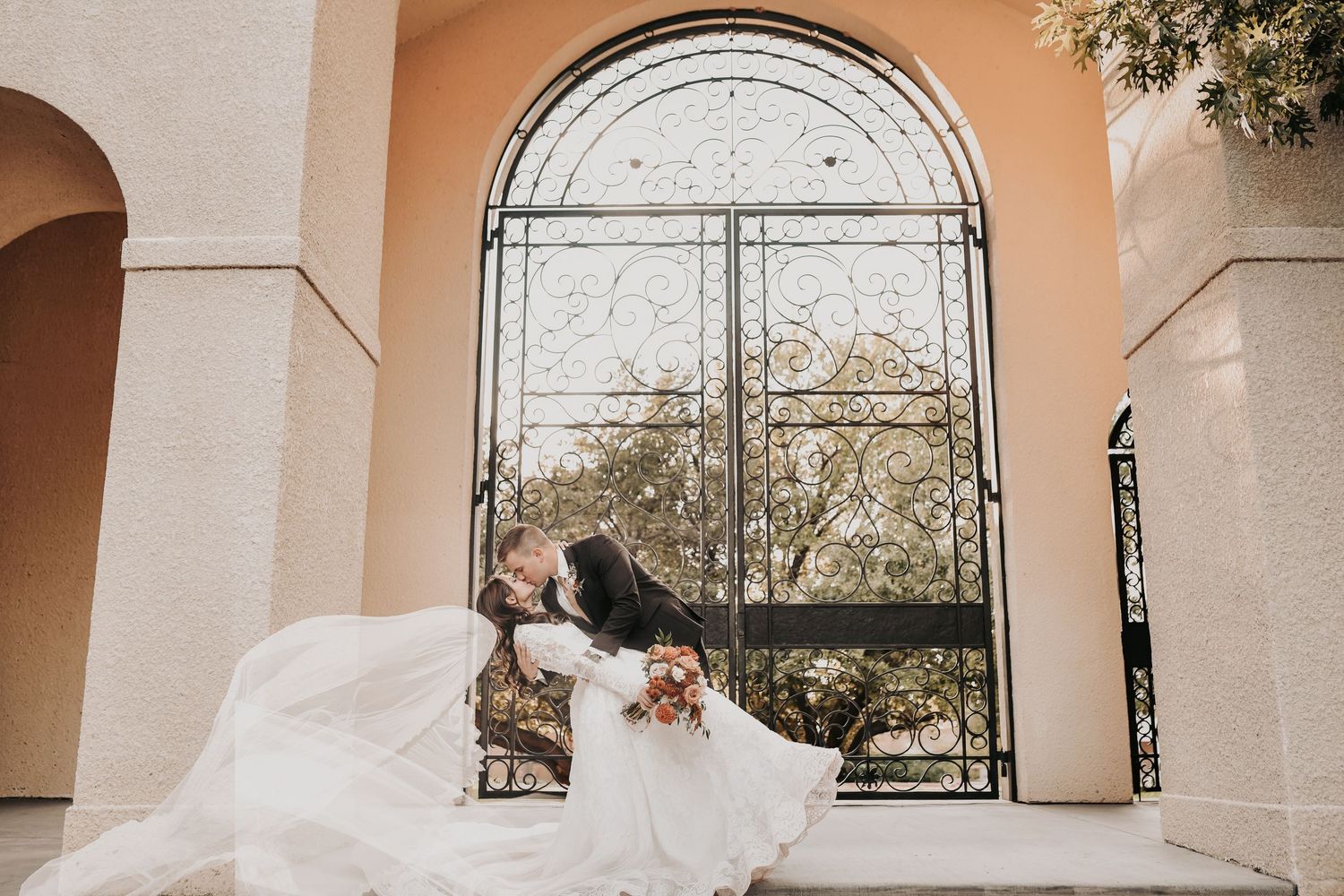97. Timeless bride and groom portraits after Catholic wedding Mass