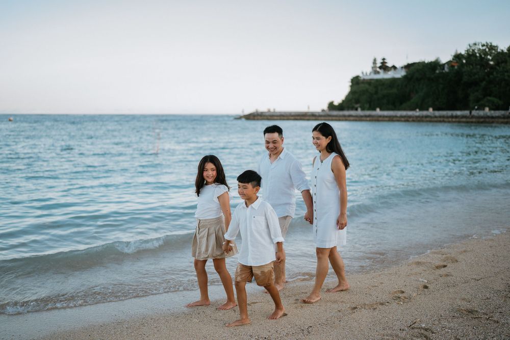 Happy family portrait at The Mulia Bali Nusa Dua