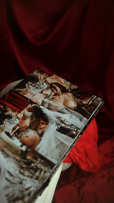 An album with bridal boudoir portraits