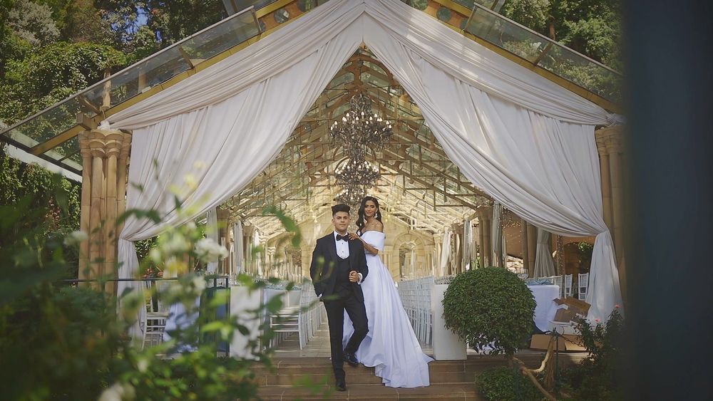 Wedding venue entrance photographed before the couple’s celebration.