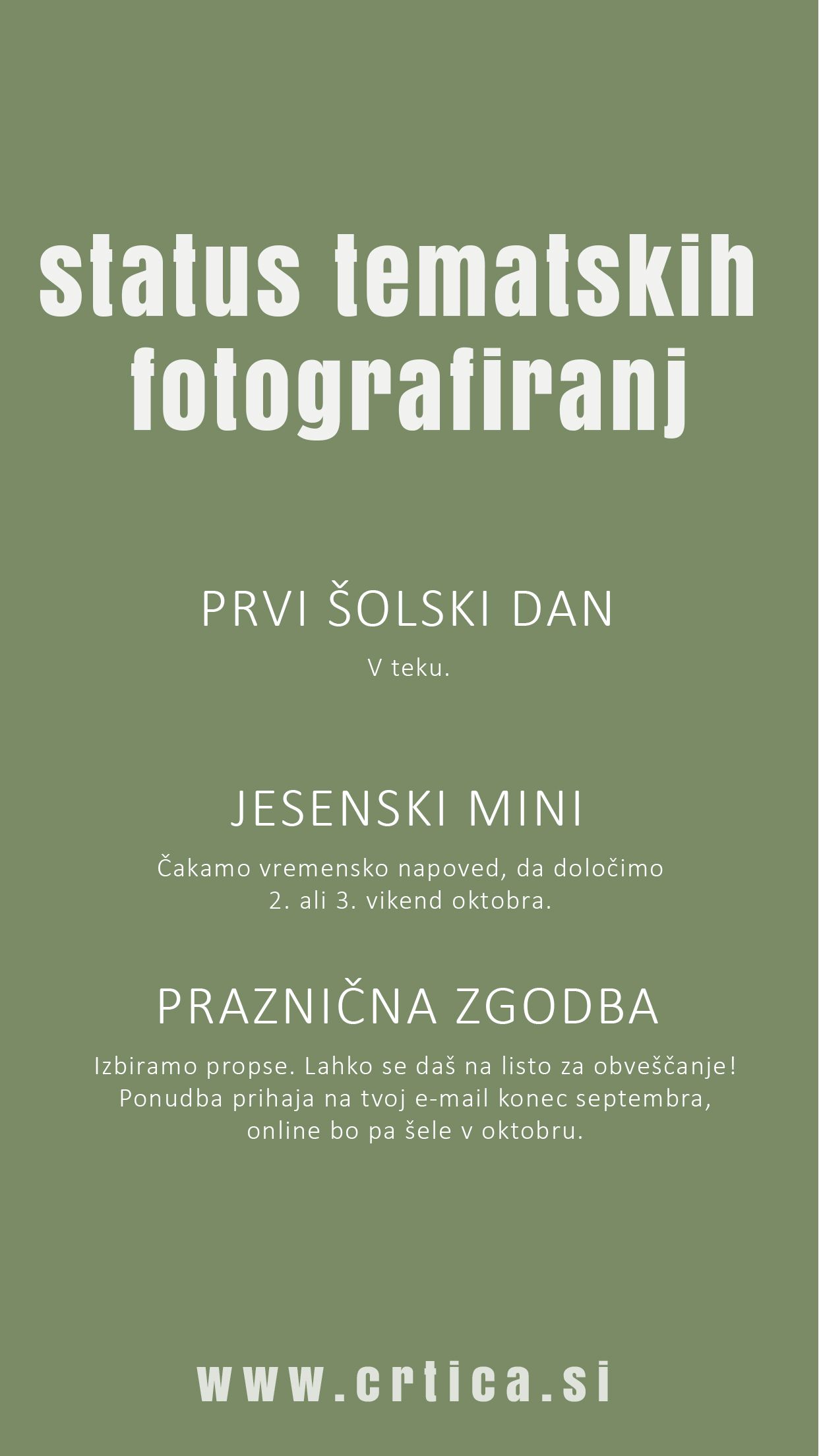 Comparison chart showing differences between regular and thematic photography packages with green and white design.