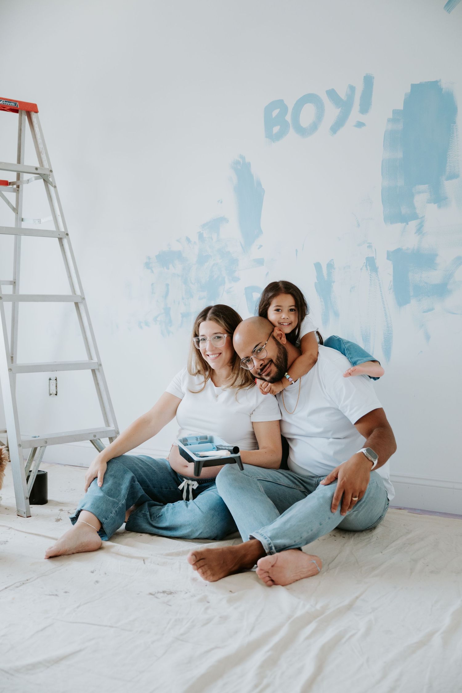 Gender reveal for a family of four in Linden, New Jersey