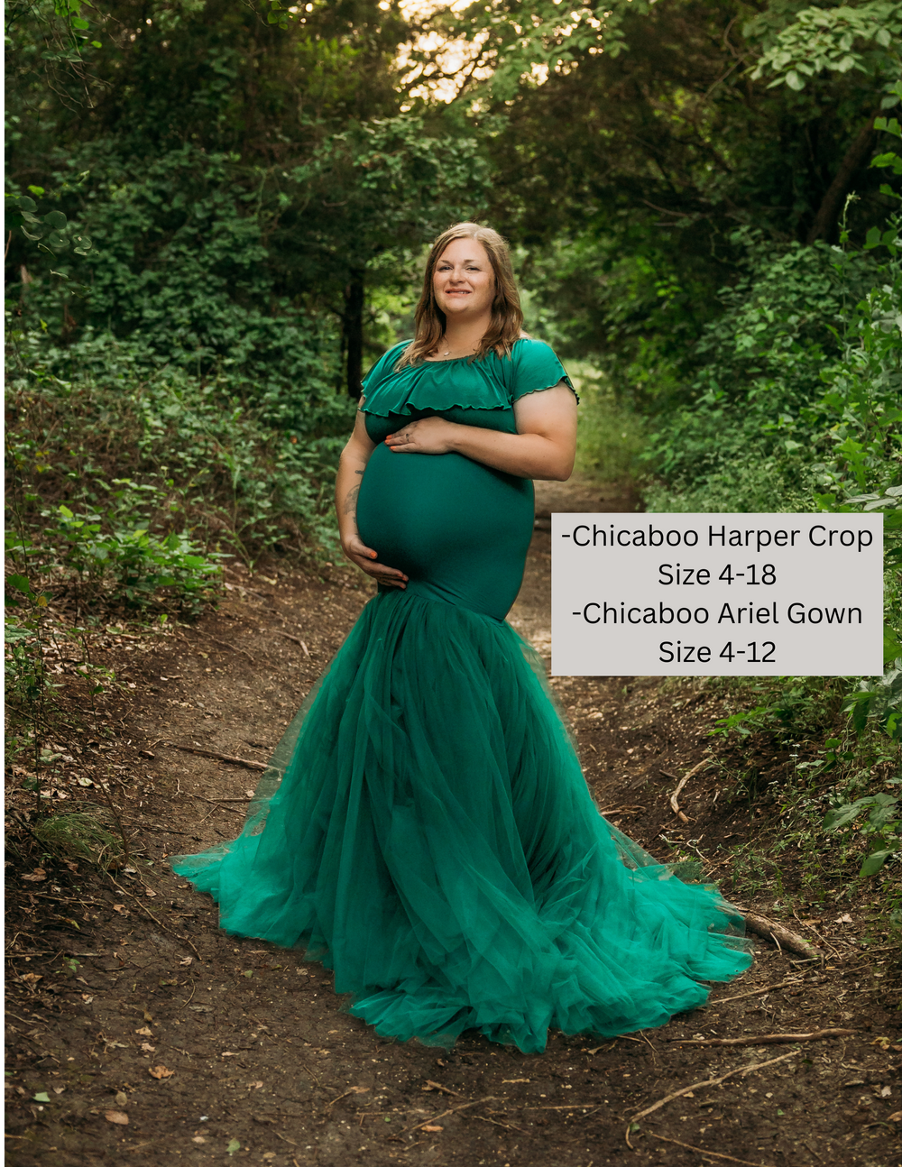 Chicaboo Ariel gown mockingbird nature park midlothian Texas maternity session