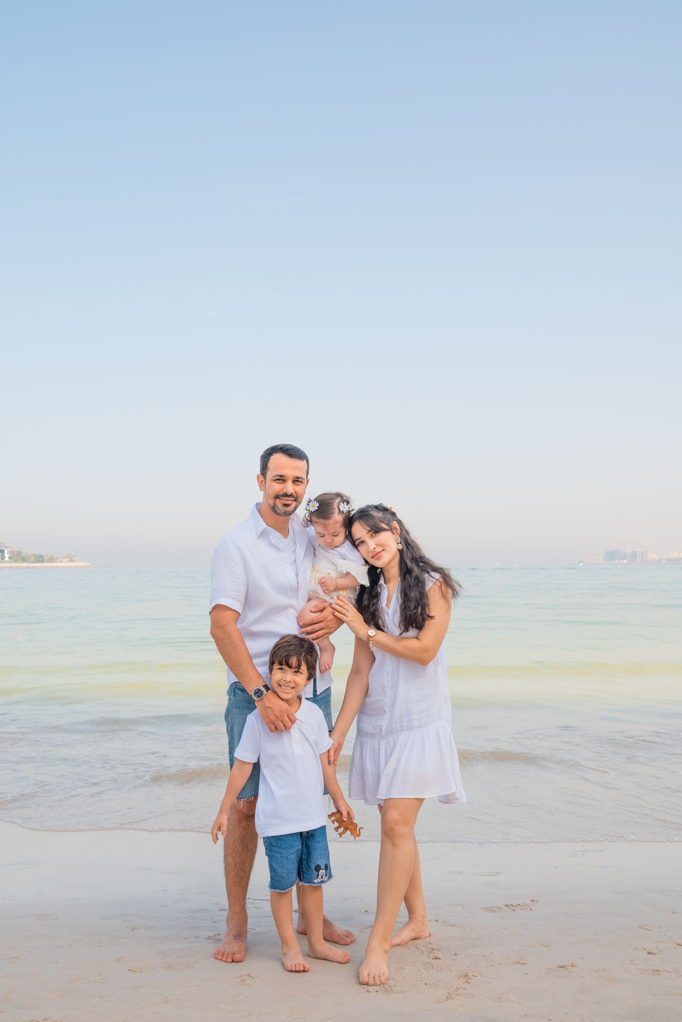 family photo near the sea