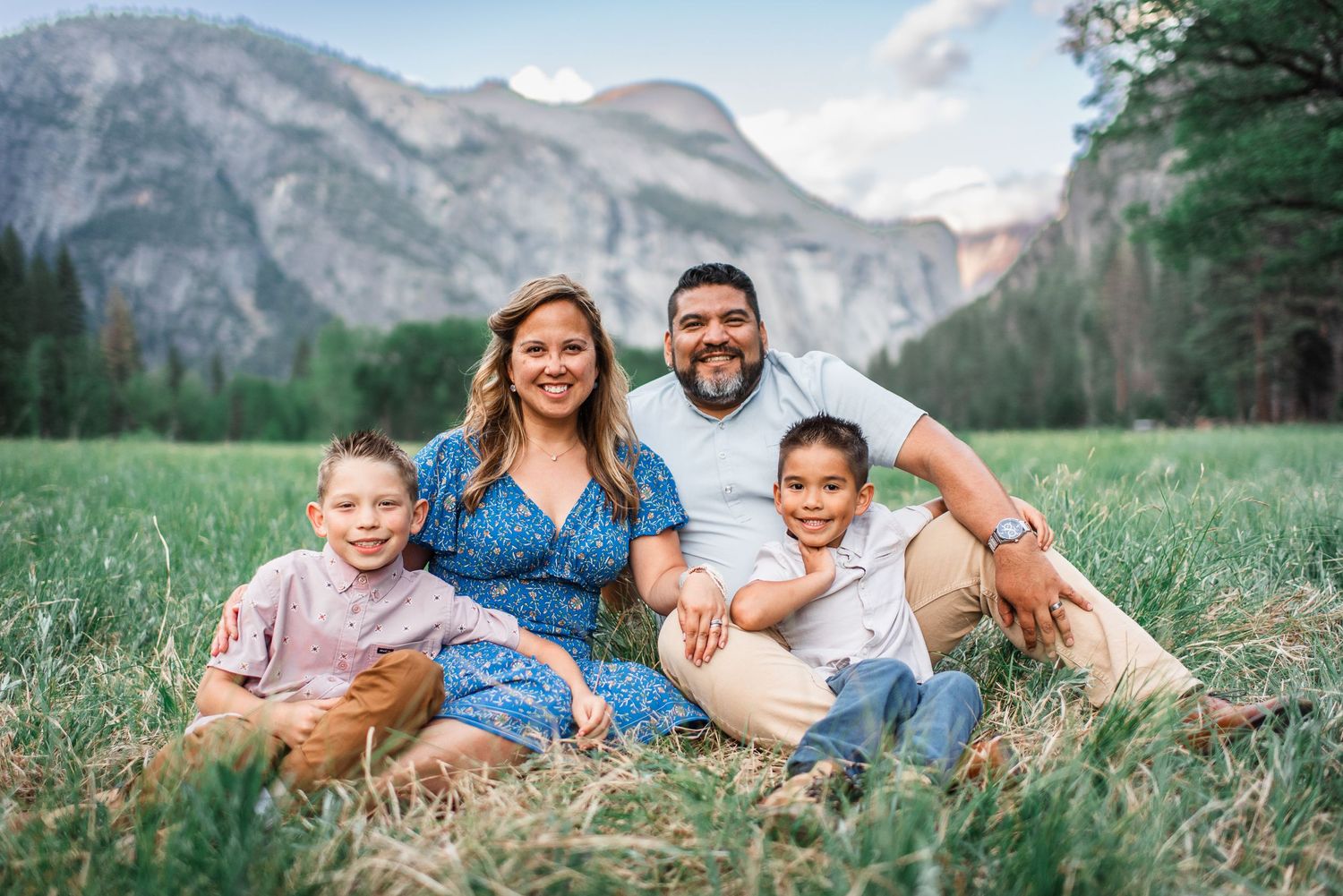 Family Portrait Session at Swinging Bridge in Yosemite National Park - Amber Edwards Photography