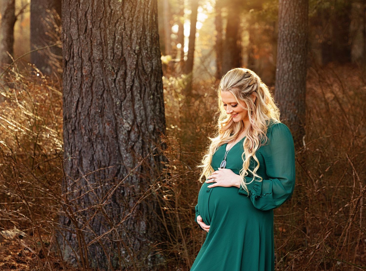 Outdoor  Maternity Session Bear Brook New Hampshire