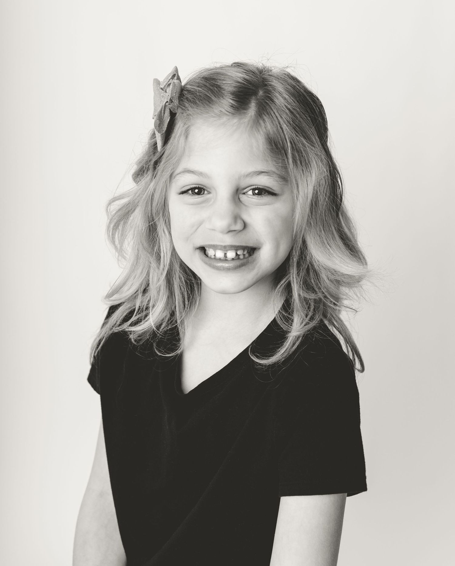 black and white children's portrait