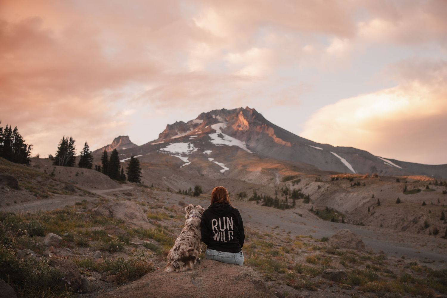Australian shepherd at Mt Hood. Dog photographer PNW. Mt Hood photography. Lake trillium