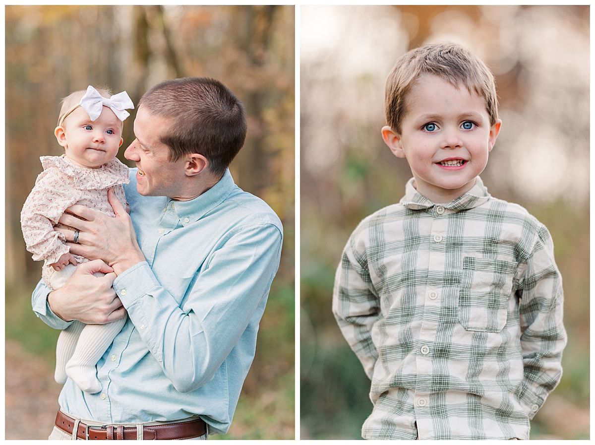Professional portrait of a young boy and fun father daughter snapshot by Indianapolis Photographer Jayme Riggleman