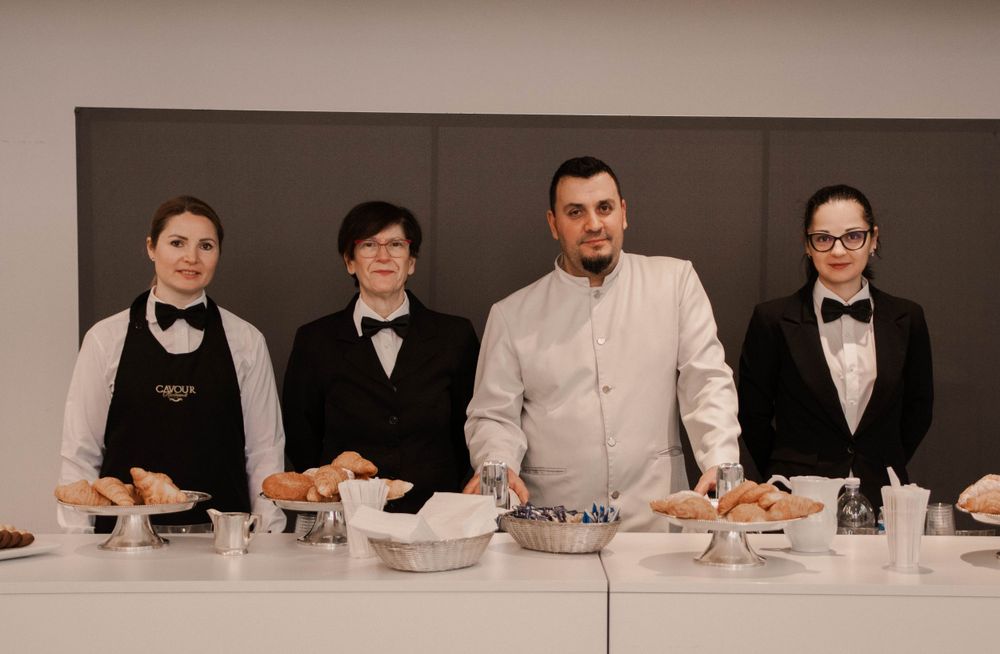 Staff del catering di un evento alla fiera di Padova.