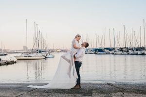 couple in harbour