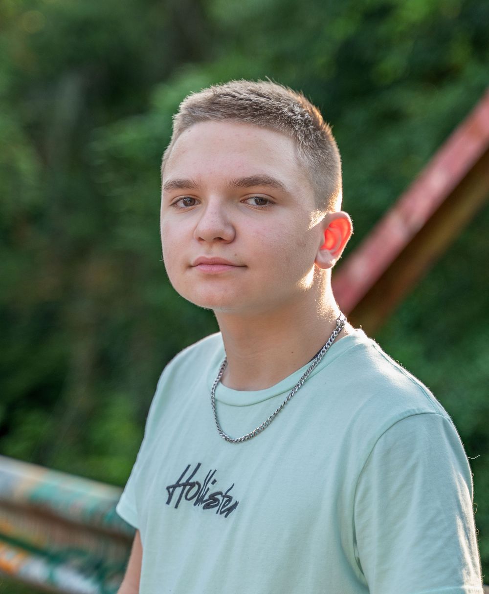 Teen Boy with bridge background, Cry Baby Bridge, Anderson, South Carolina.