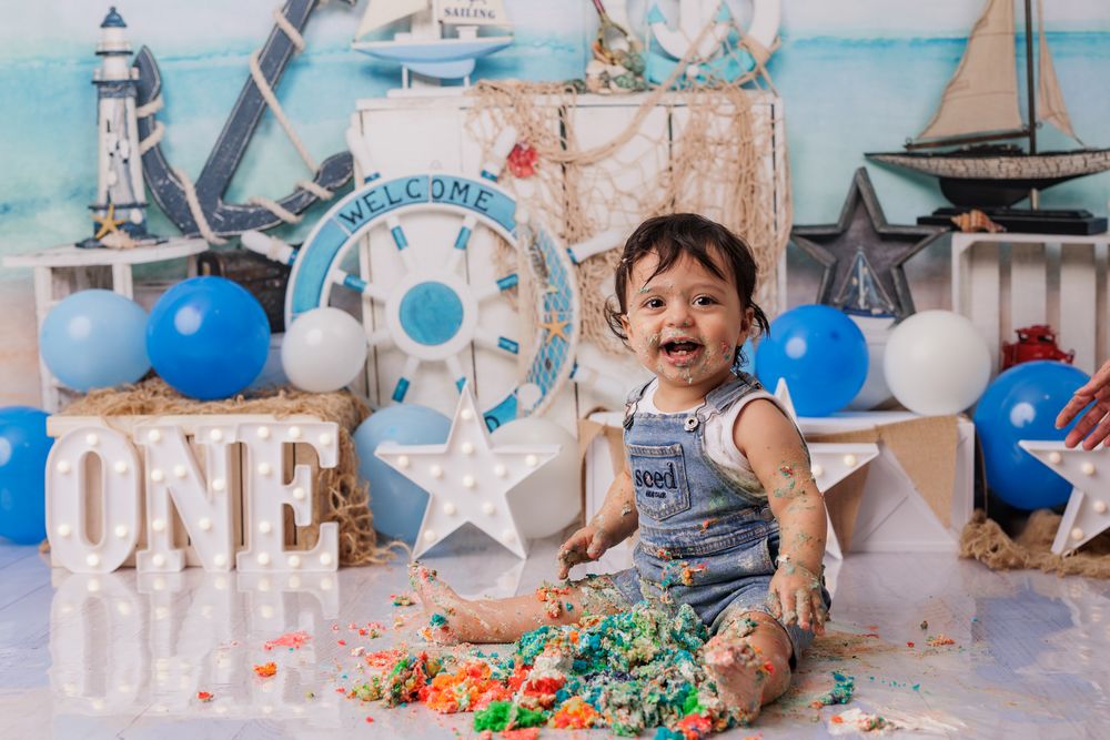 Nautical themed Cake Smash photos in Wellington and Porirua