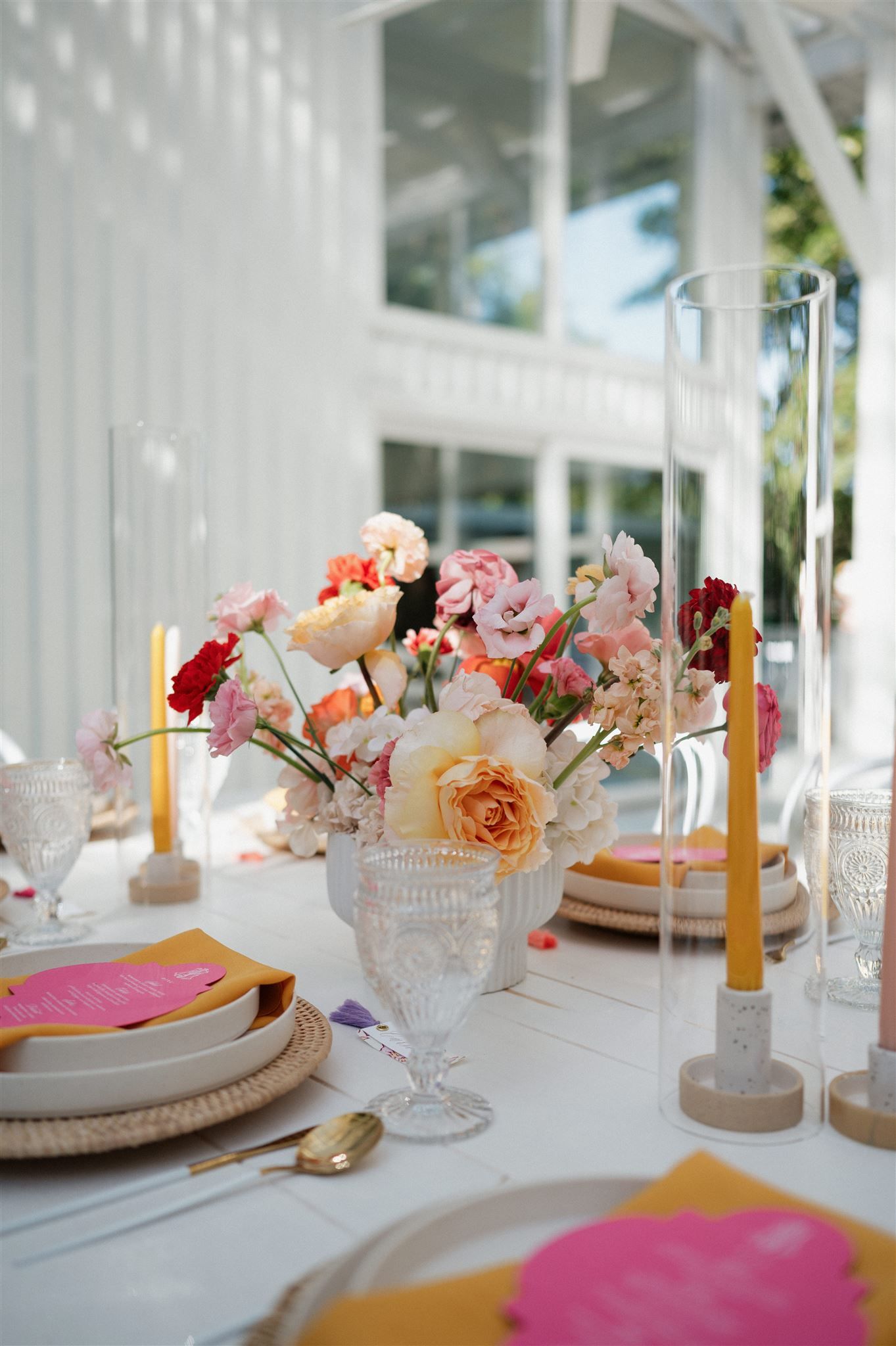 Colorful citrus-inspired wedding details at The Juliana