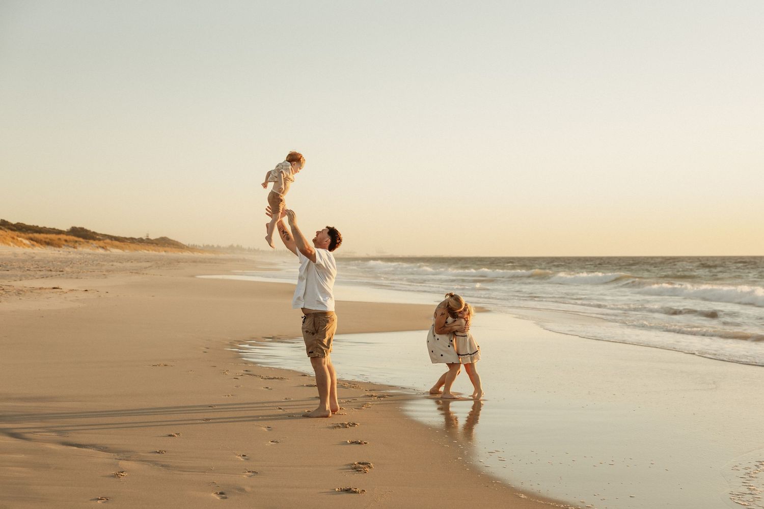 soulful timeless candid family photography at sunset golden hour Perth southern suburbs