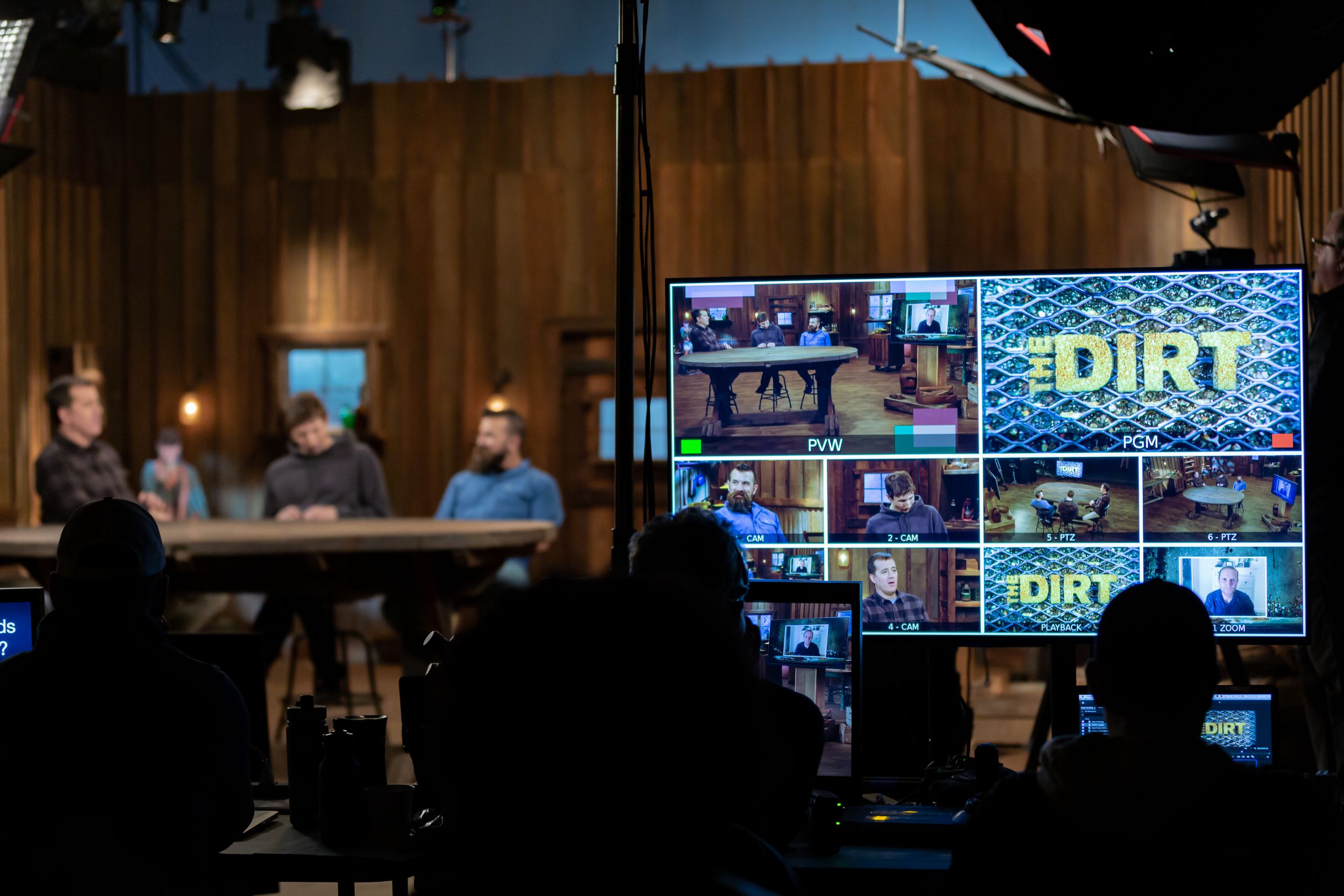 A behind-the-scenes view of a production control room with multiple monitors and technical staff.
Commercial Photography
Gold Rush