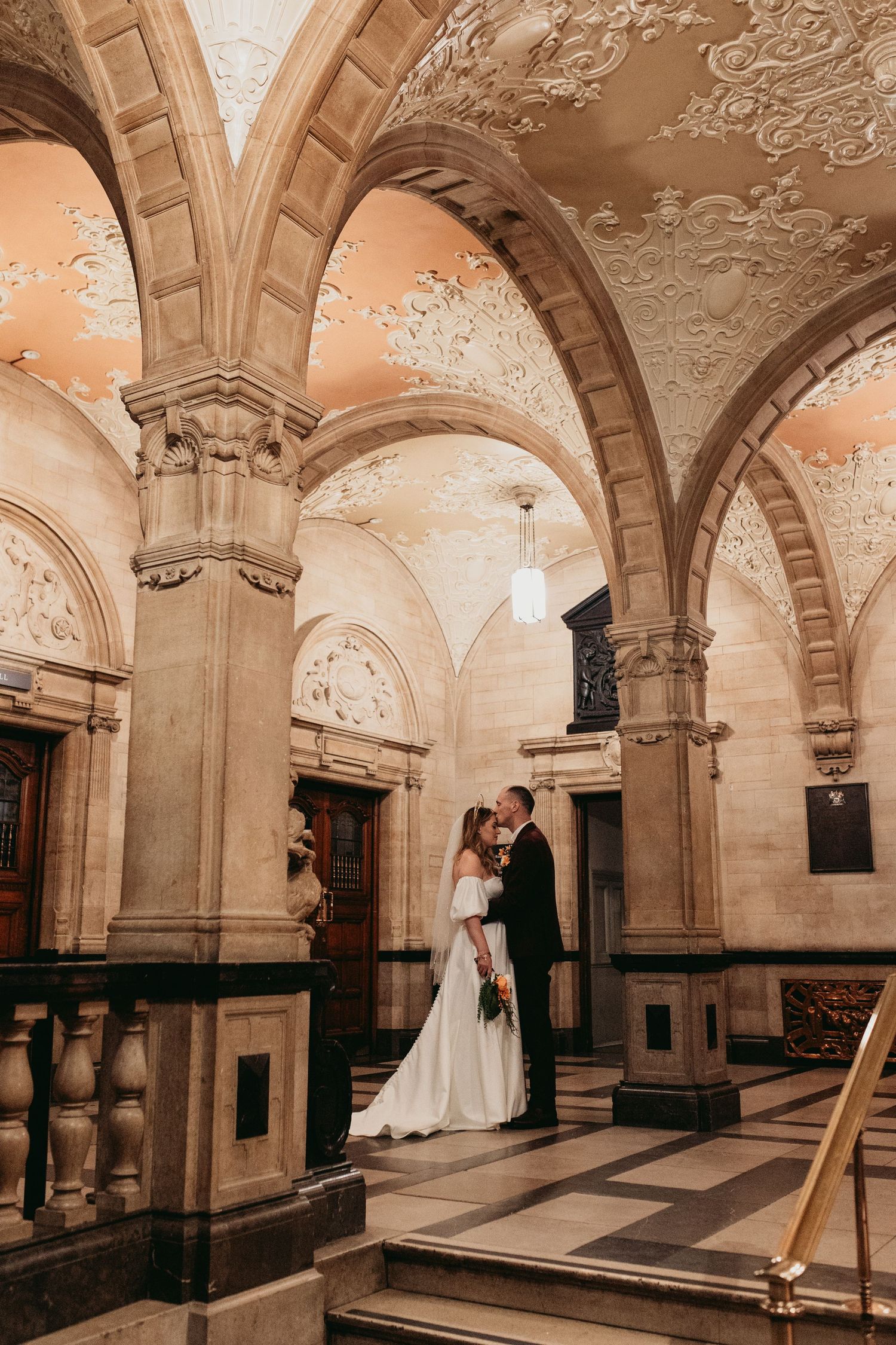 Indoor oxford townhall wedding portraits