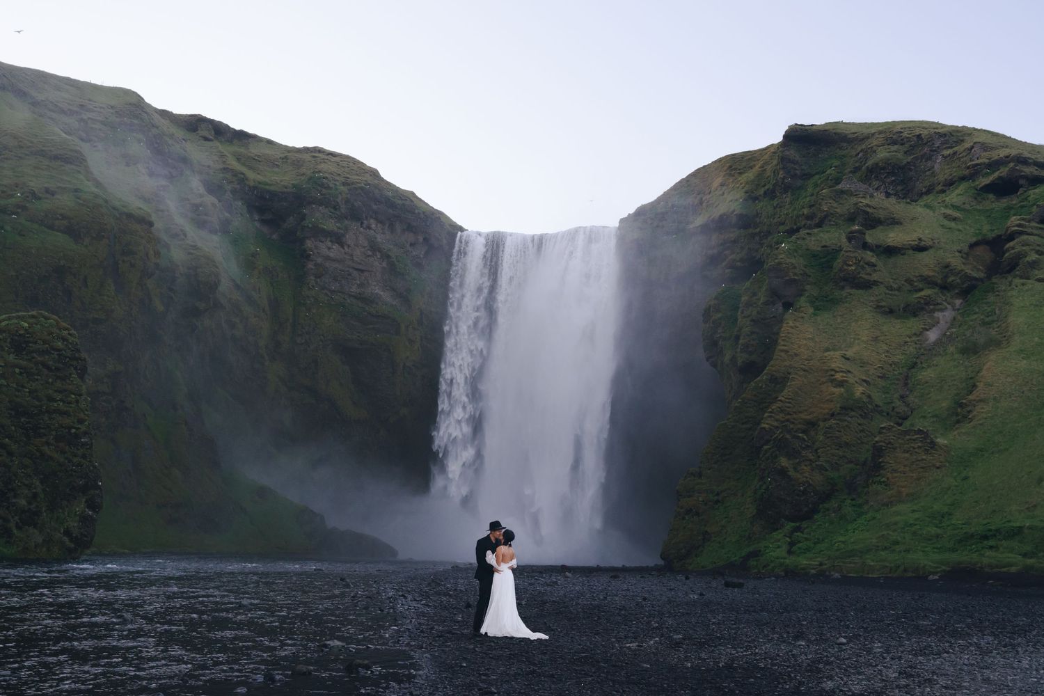 Destination Wedding Elopement at Skogafoss Waterfall in Iceland