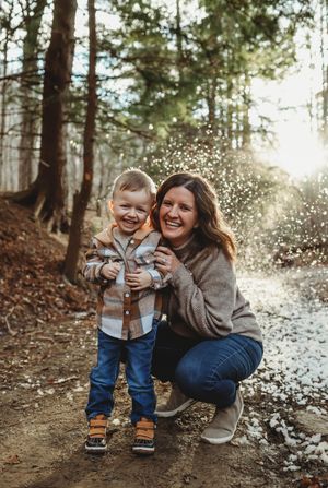 mother and son snow photos