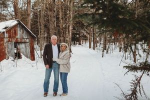 older couple shoot, love, relationship, snow