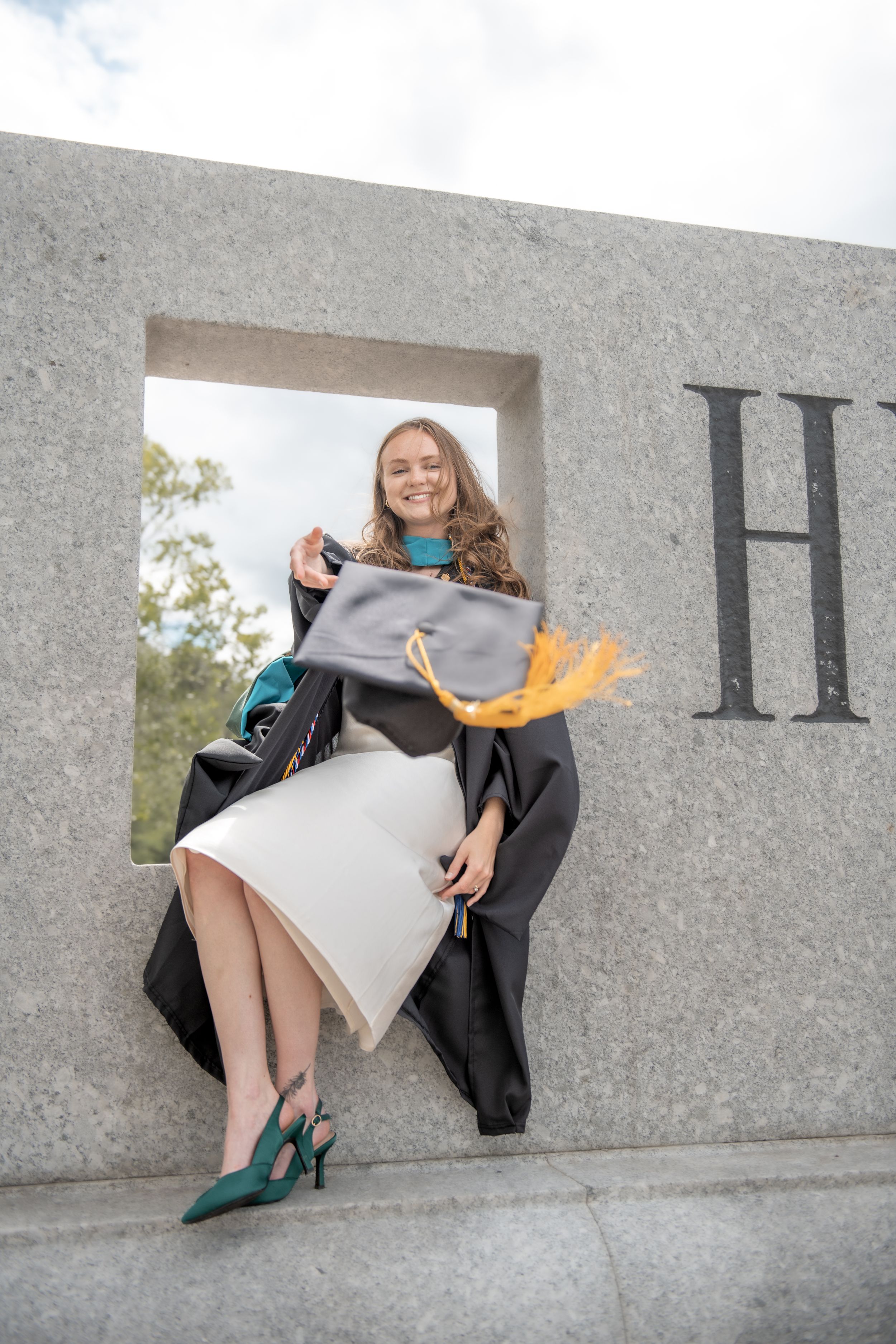 Master's degree Graduation Photos at Husson university in Bangor, Maine 
Cap and Gown photos