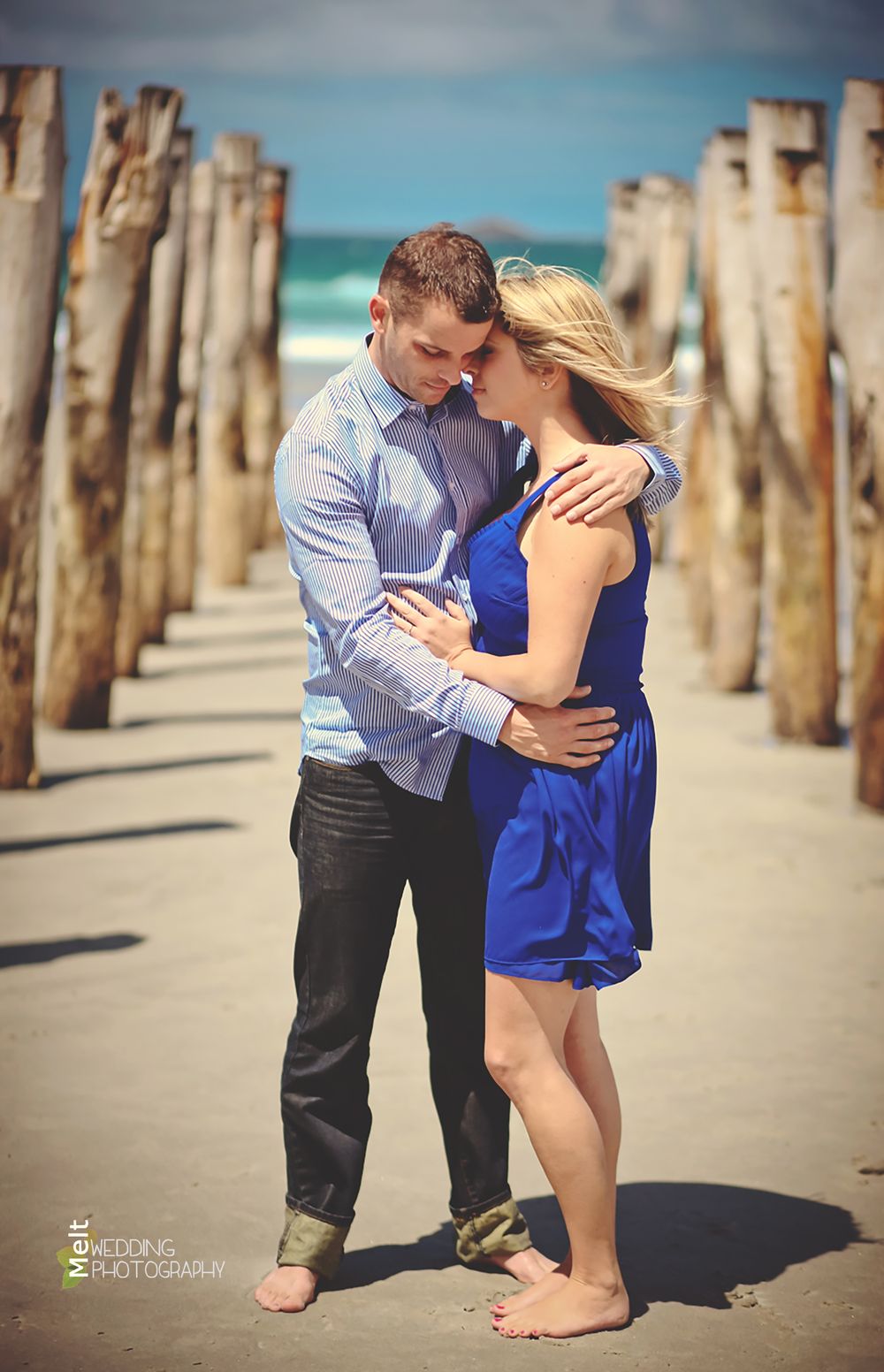 Down at Dunedin's St Clair beach for Dan & Kirstens engagement photo session