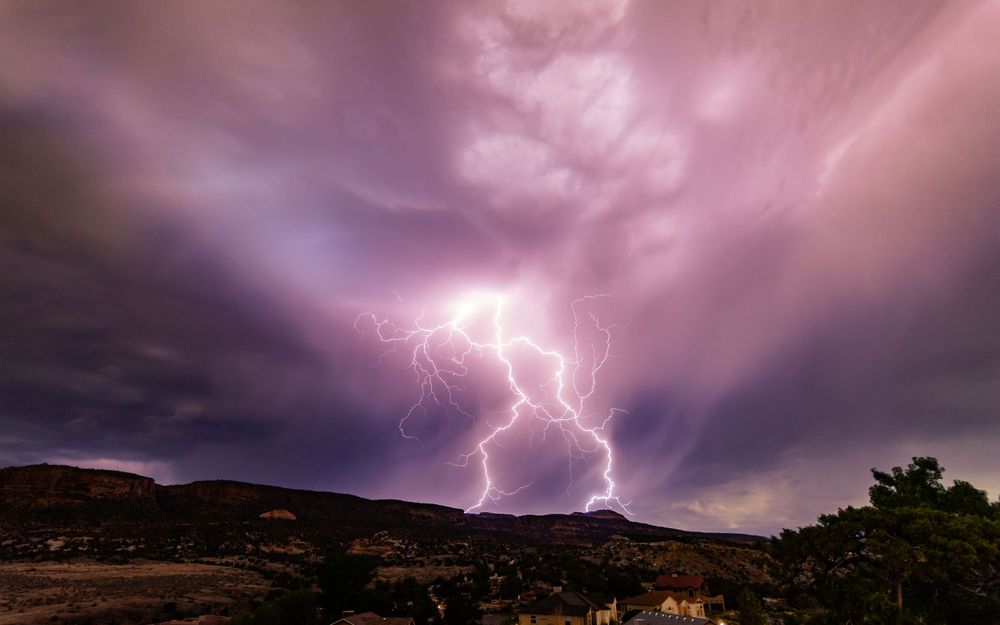 Lightning above the Colorado National Monument