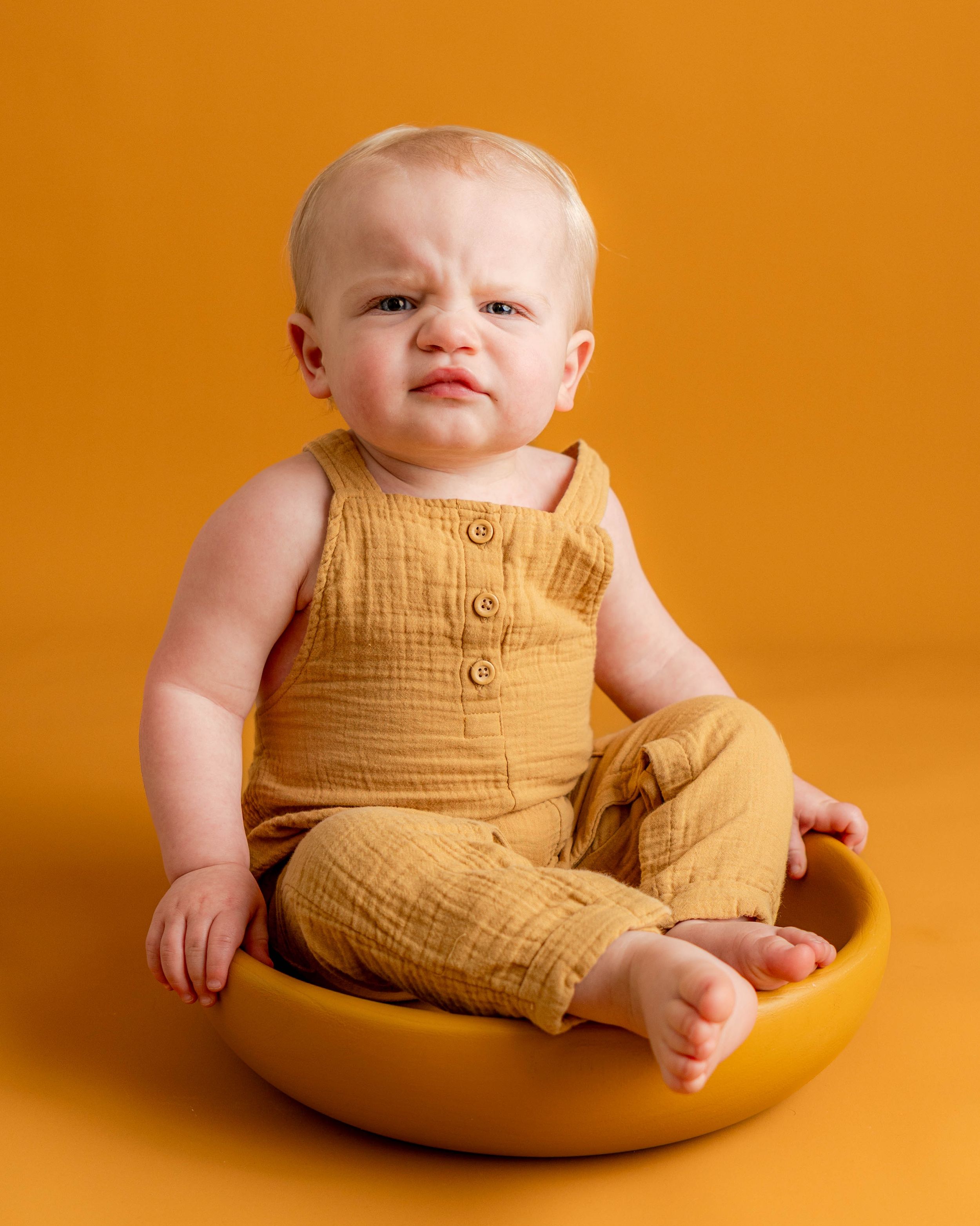 Local studio personality portrait for a milestone session with a one year old in Augusta Georgia CSRA