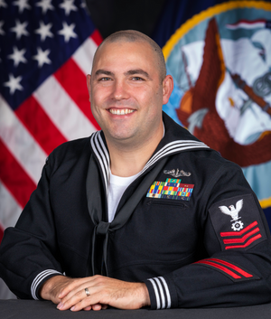 Services member Navy headshot photography portrait in studio Augusta Ga
