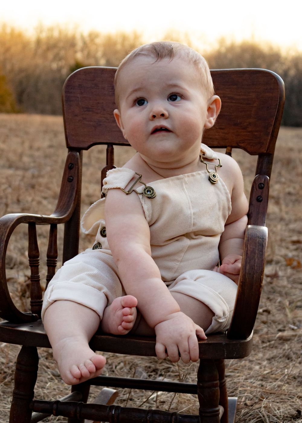 baby in rocking chair