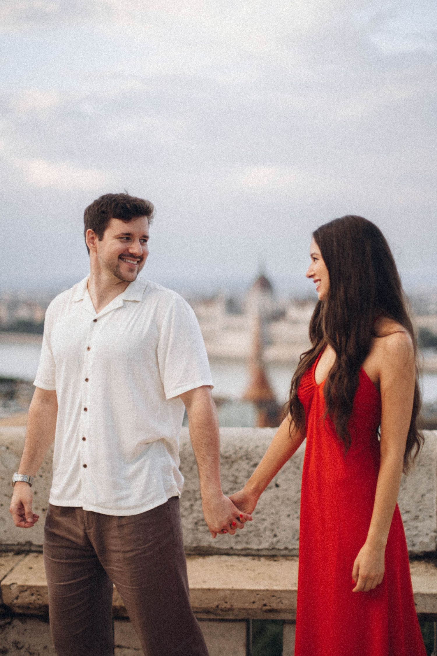 Couple walking at the fisherman's warf in Budapest, taken by Ray, the Taipei photographer