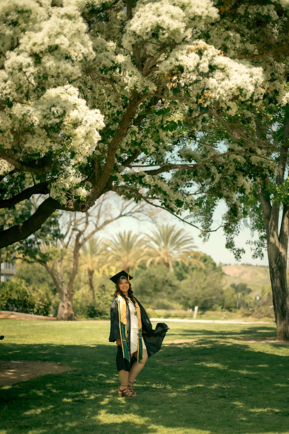 Cal Poly flower trees graduation portrait photography