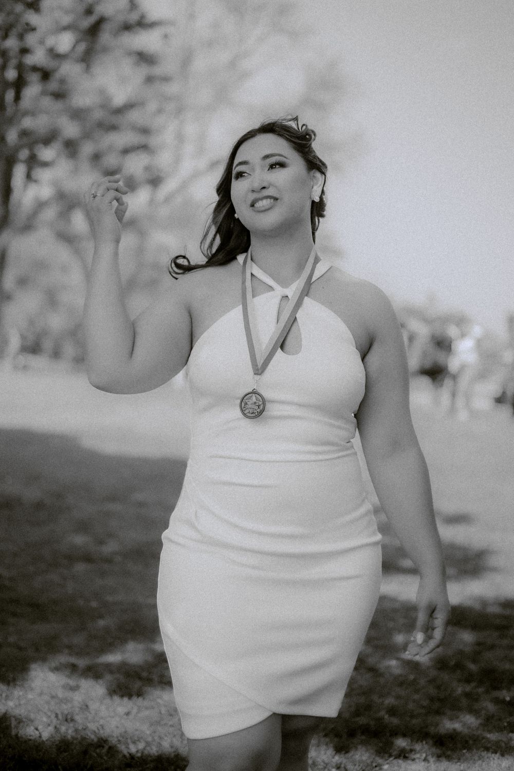 cinematic black and white graduation photography in Pomona California