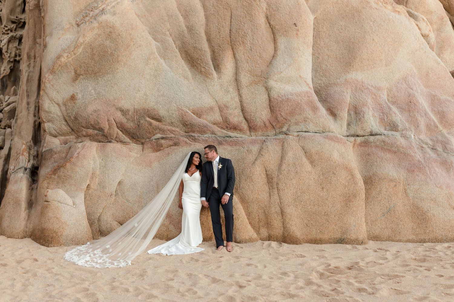 Destination wedding ceremony setup in Los Cabos