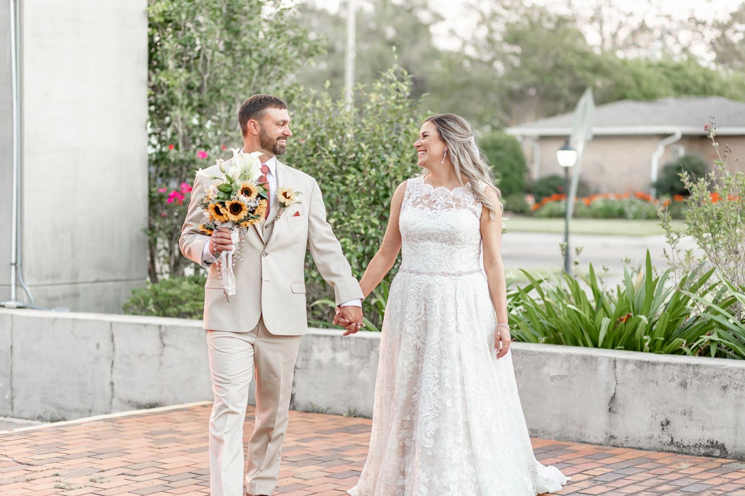 Bride and groom in Independence, LA
