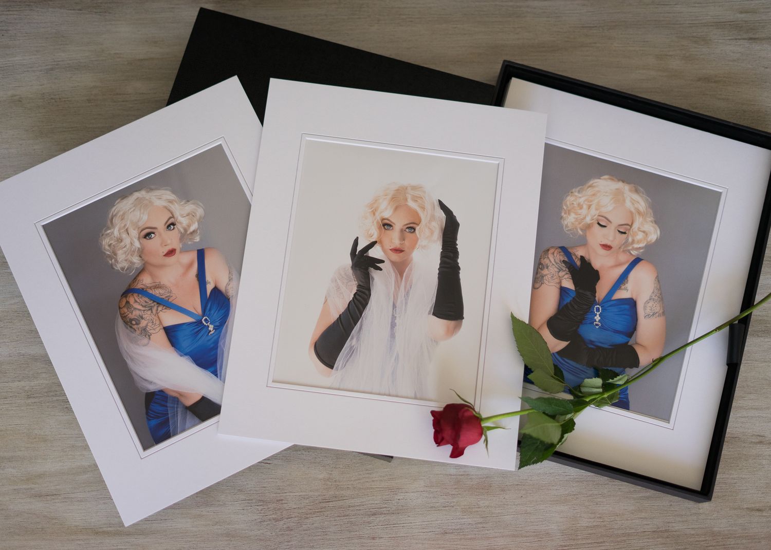 Gorgeous folio boxes with framed prints