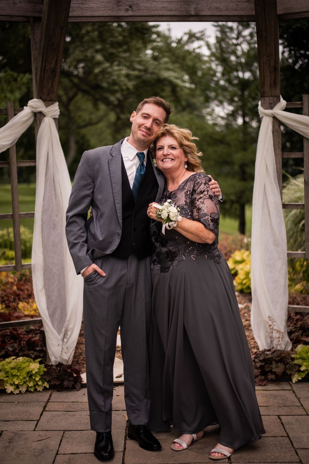 Groom and mother of the groom at Stratford country club