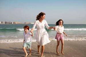 fun family photos beach dubai
