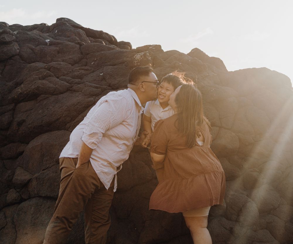 Family having fun in their shoot in Muriwai with Apertured Media-Auckland Wedding and Lifestyle Photographer