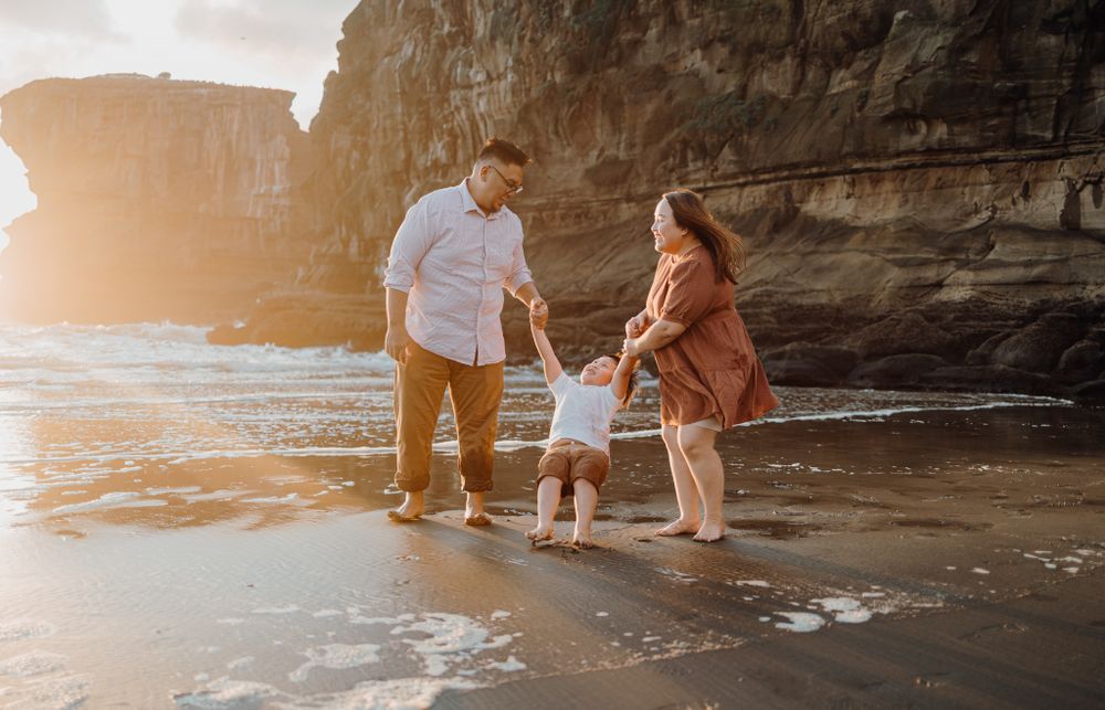 Sunset family shoot in Muriwai with Apertured Media-Auckland Wedding and Lifestyle Photographer
