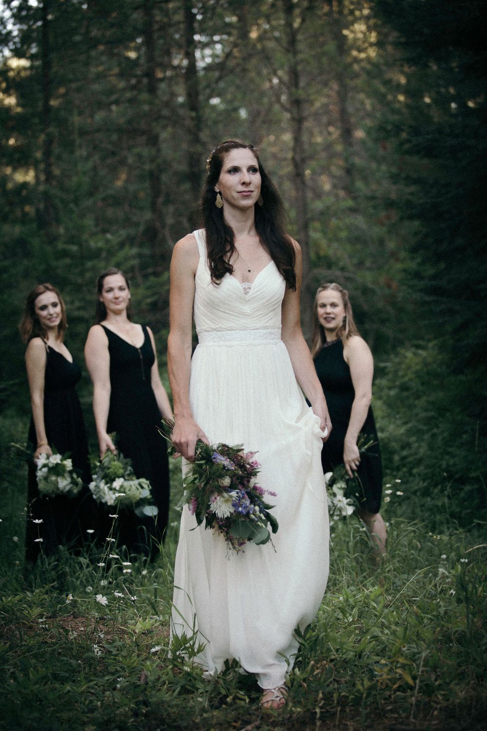 Bride and her Maids in the forest