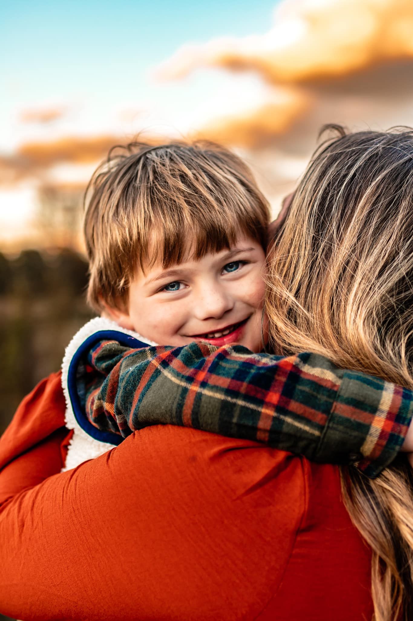 Rustic Boho Golden Hour Mama and Son