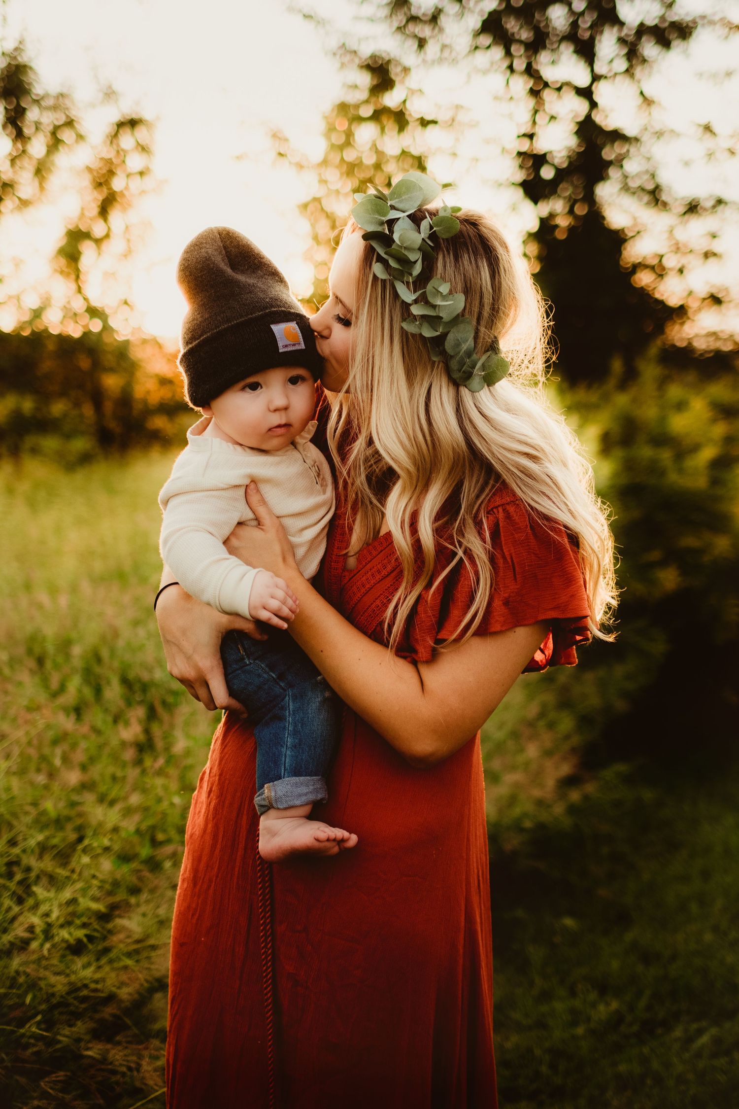 Rustic Boho Golden Hour Mama and Baby
