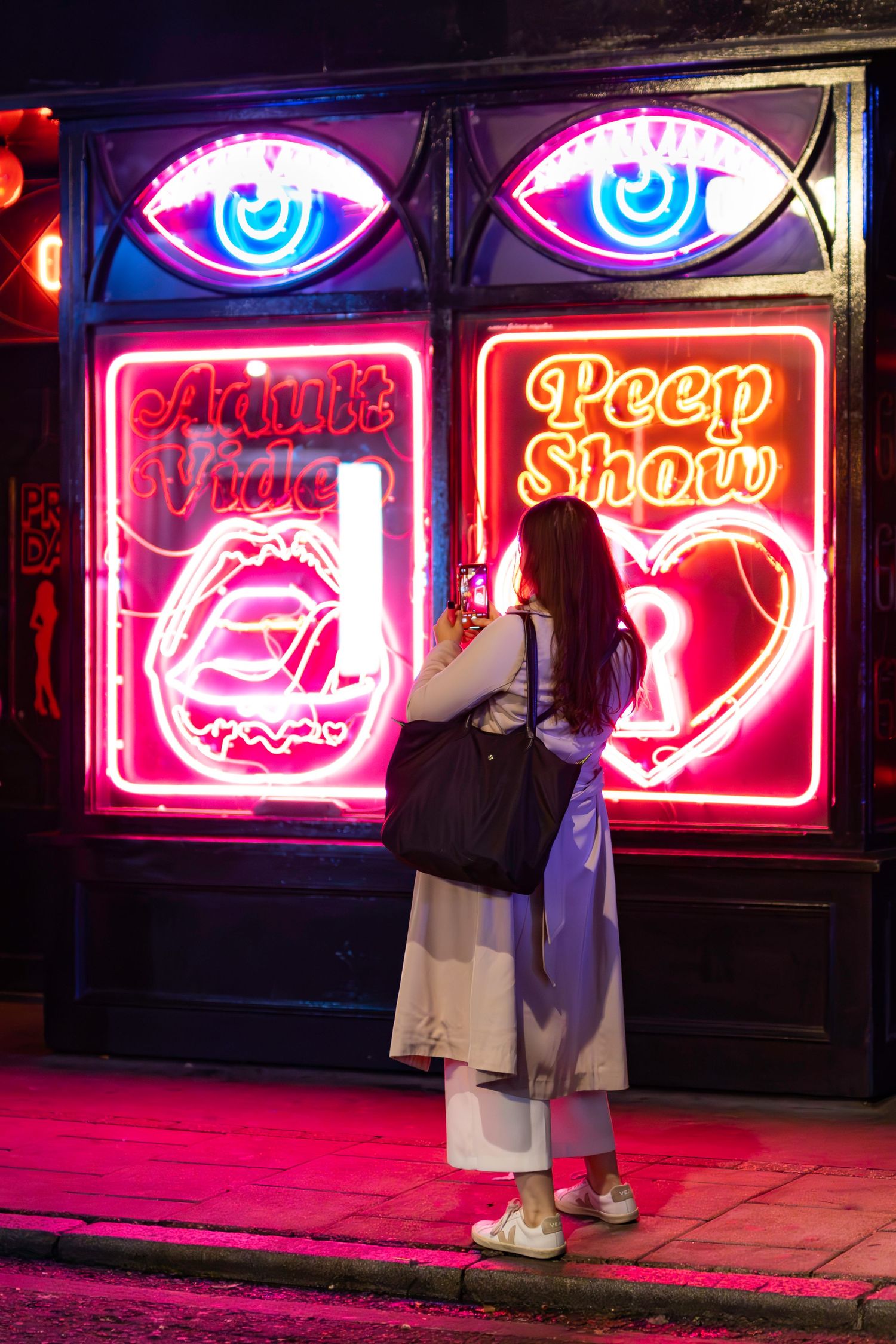 Soho neon lights portrait photography at night by Kush Rattan Photography