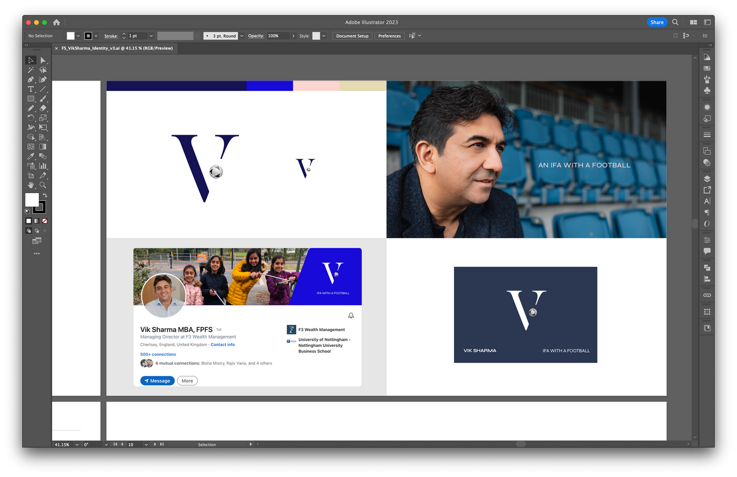 screenshot of design software with logo and branding design