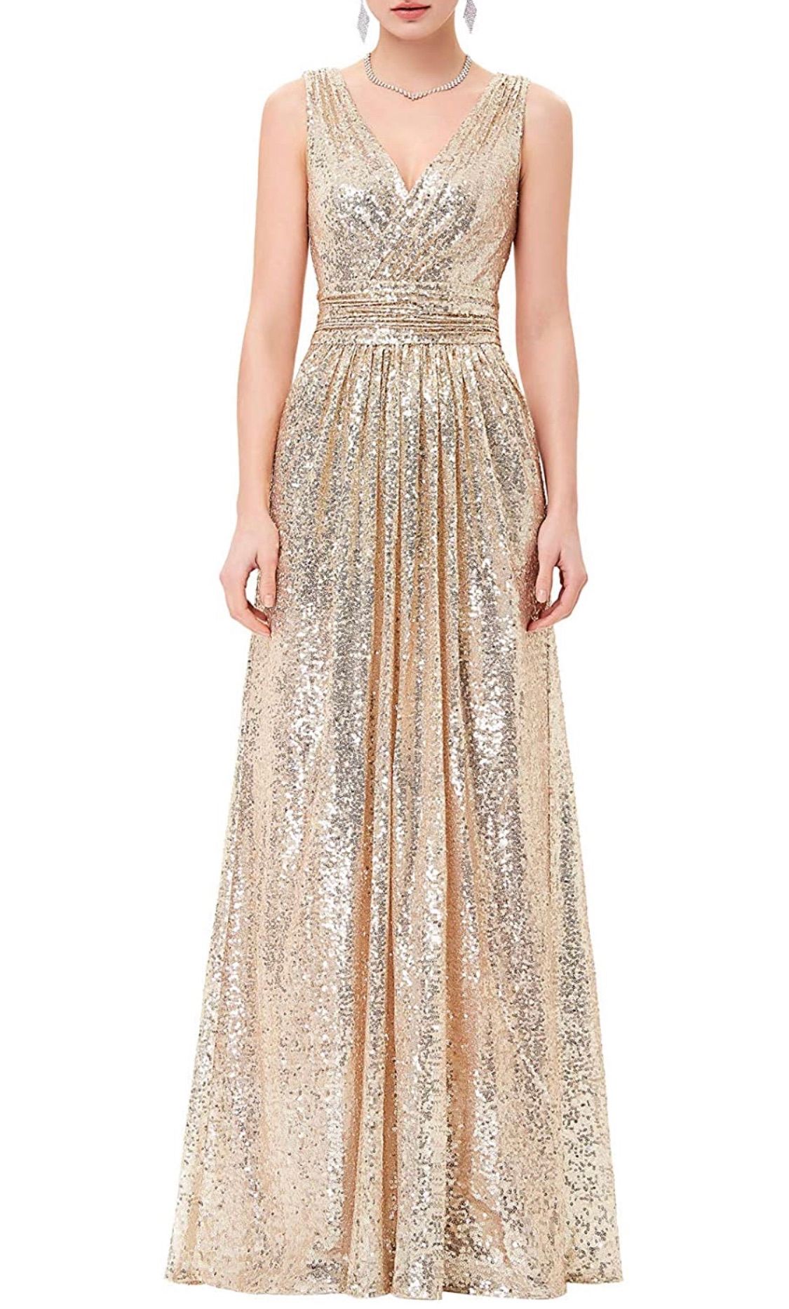 shiny gold maxi dress perfect for formal family photo sessions for mom in family photo session
