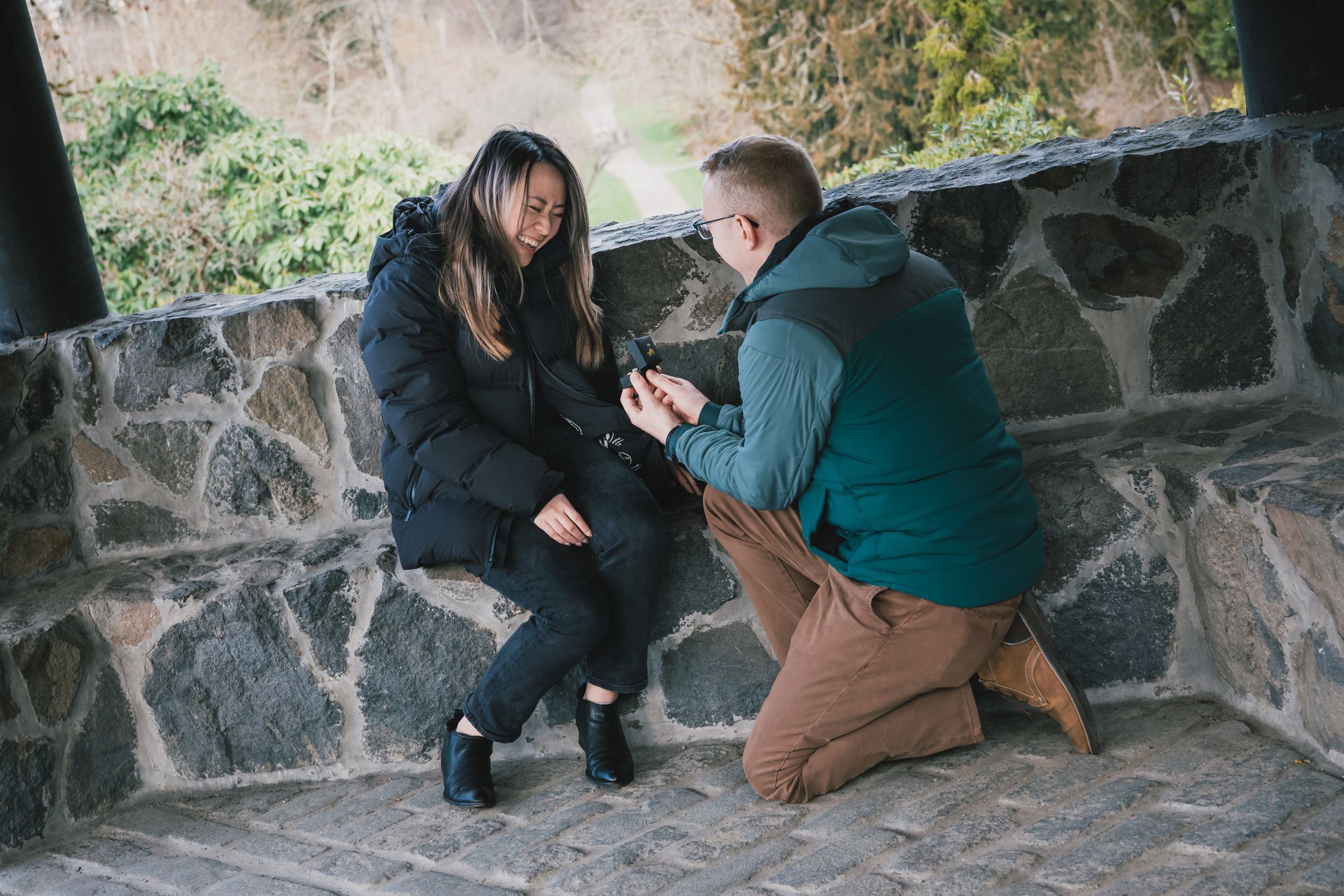 Surprise Marriage Proposal Photographer in Seattle at the University of Washington