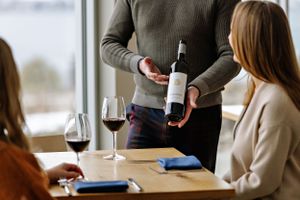 poplar grove winery being served at table