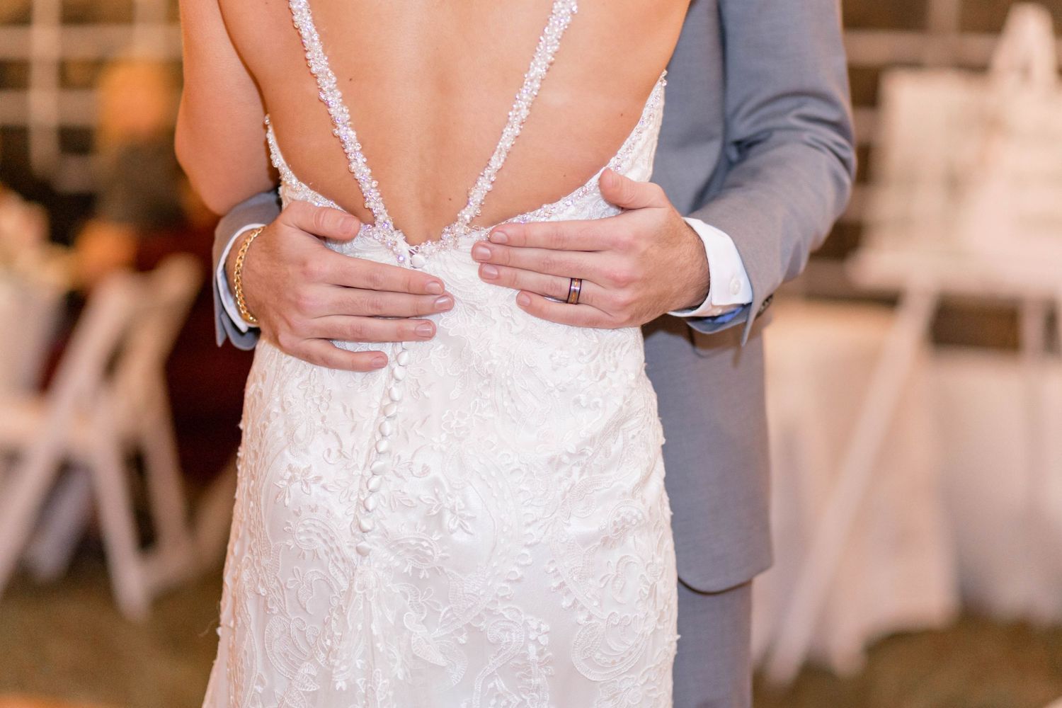 bride and groom detail shot